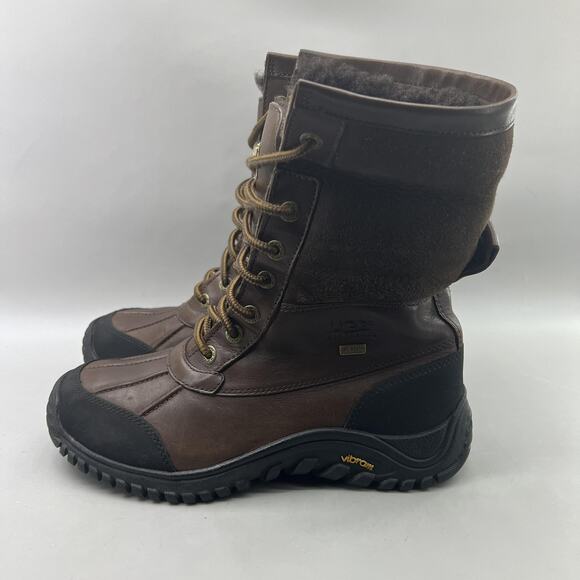UGG Adirondack II Waterproof Boots Women Size 8 Brown Shearling Vibram Shoes - Picture 3 of 7
